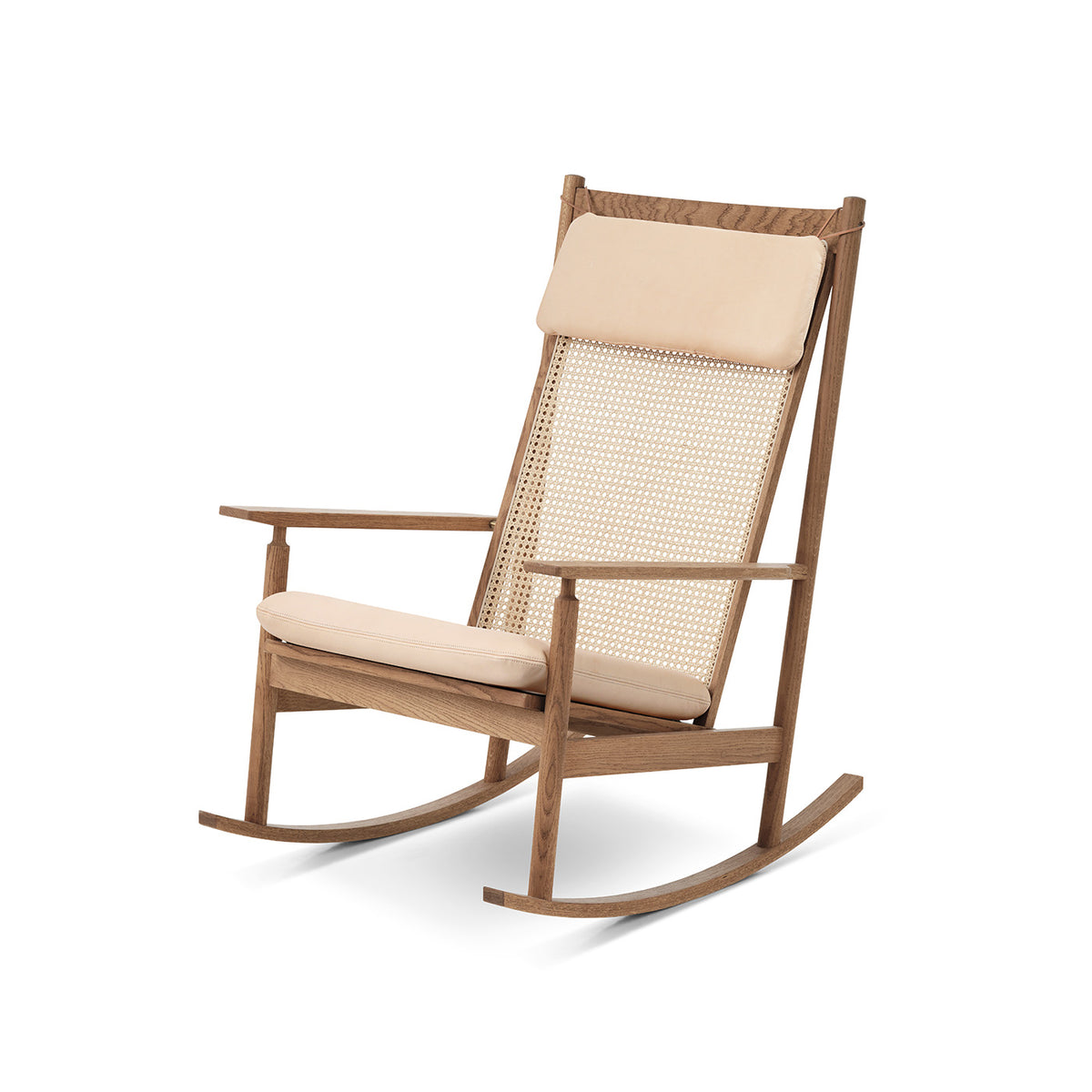 Swing gungstol, teak - läder