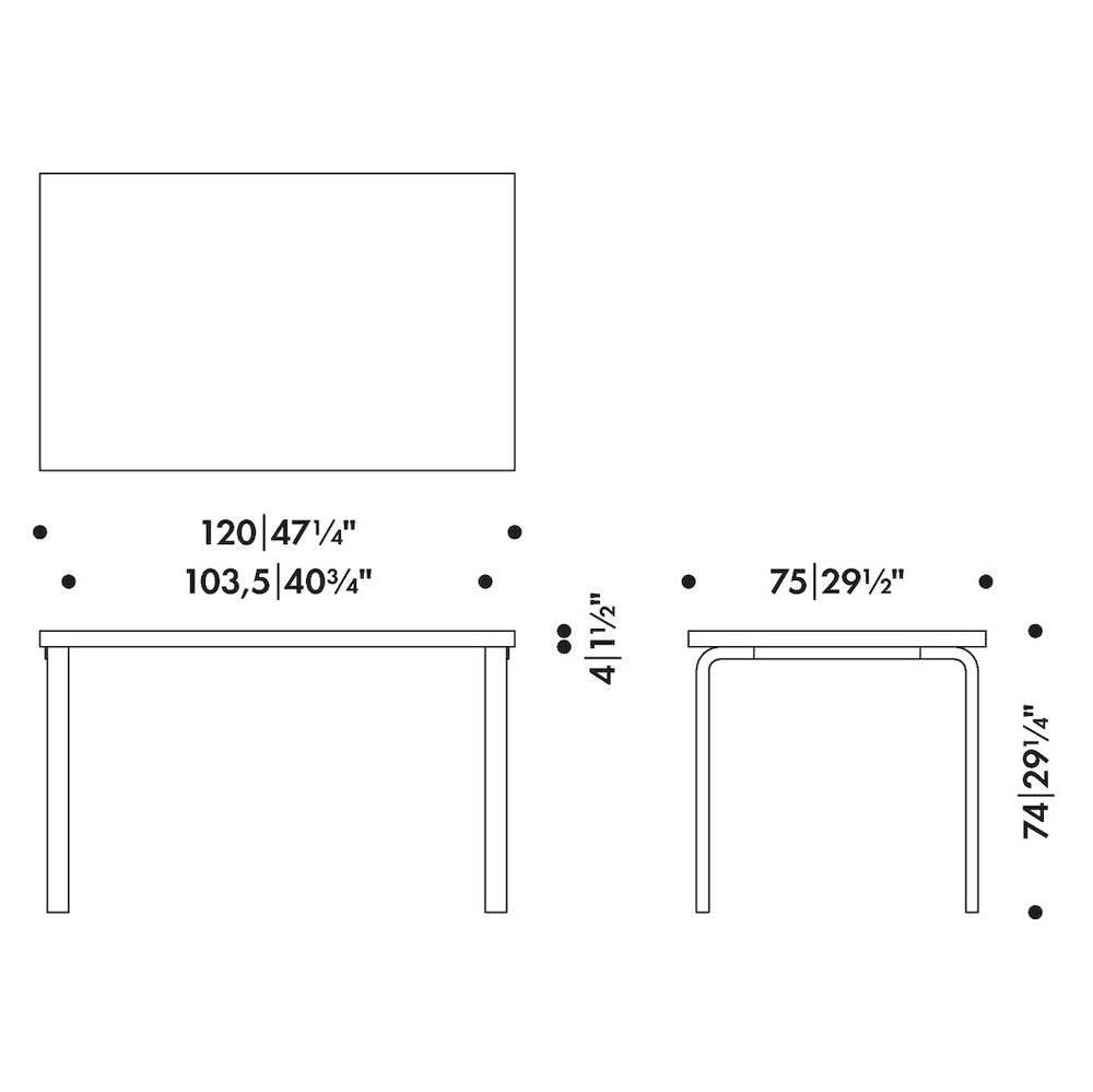 Artek Aalto Table 81B – Matbord 120 × 75 cm  i björk
