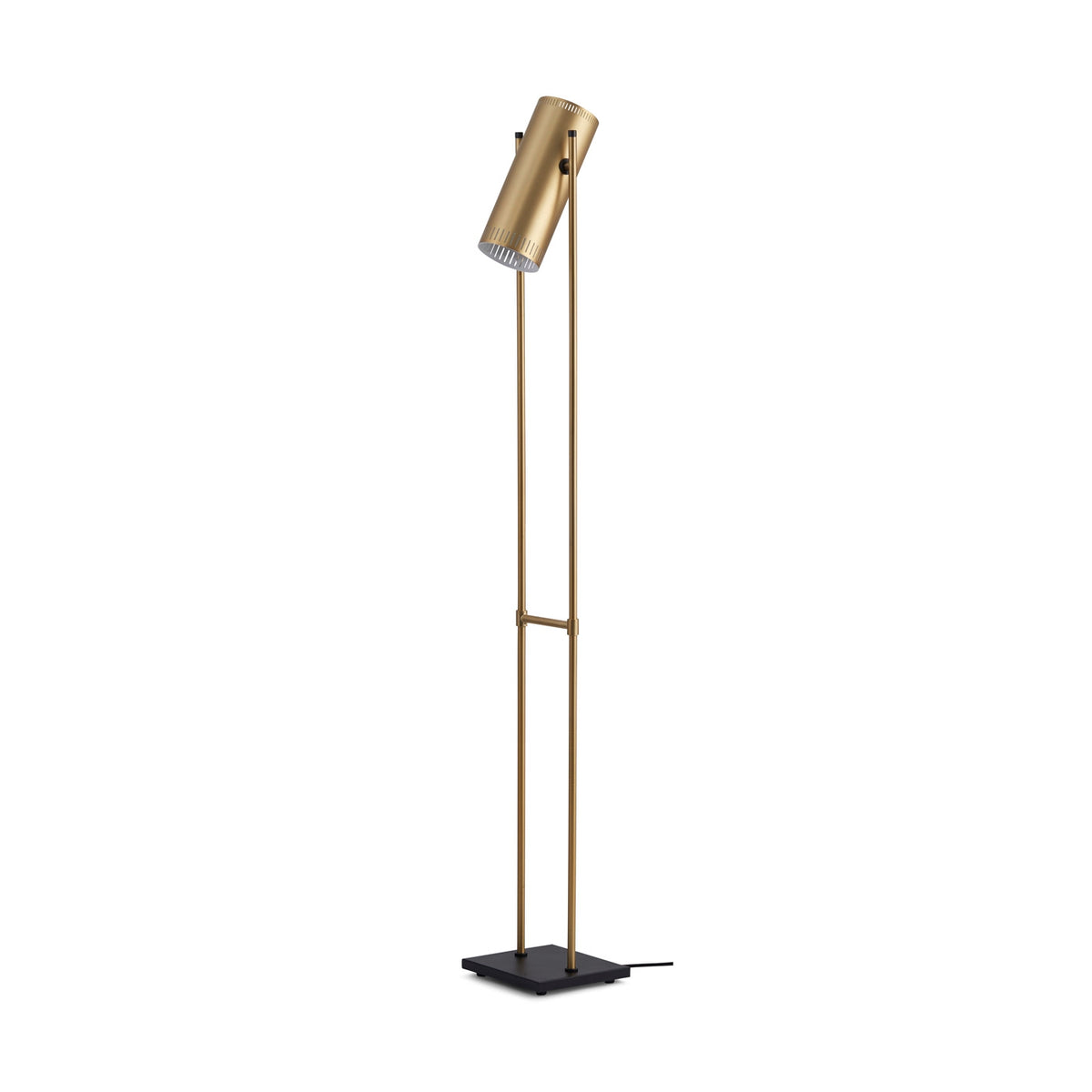 Warm Nordic golvlampa Trombone Borstad mässing