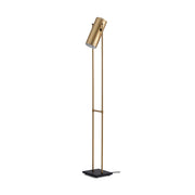 Warm Nordic golvlampa Trombone Borstad mässing