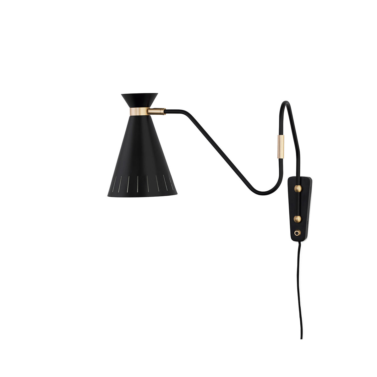 Warm nordic vägglampa Cone black noir