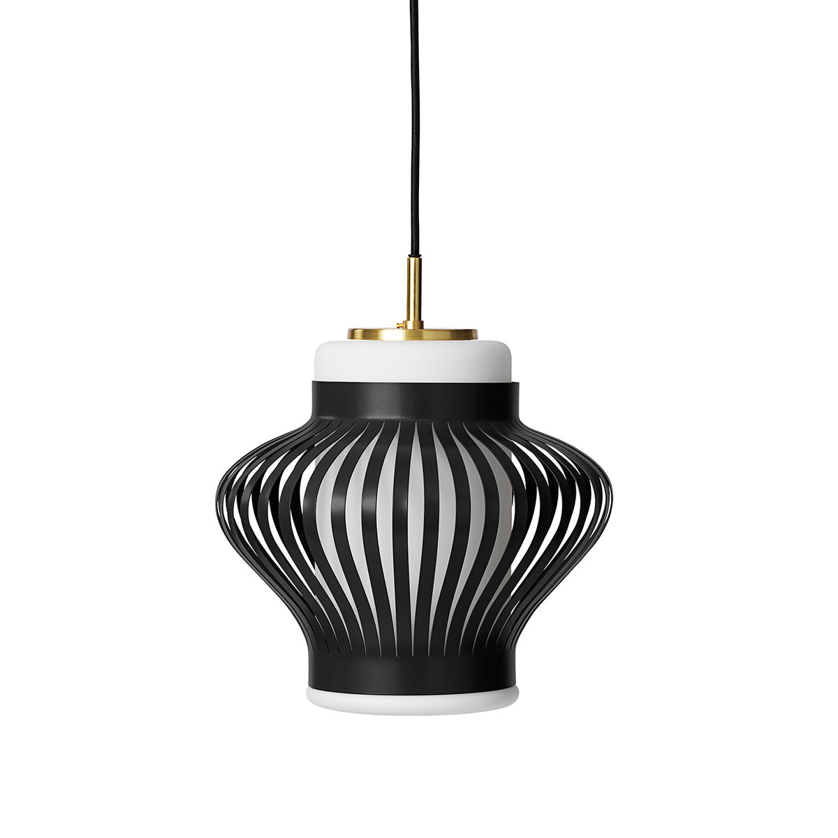 Warm nordic pendellampa opal lamella black noir