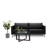 Epoka soffa - lädersoffa med två dynor, 138cm