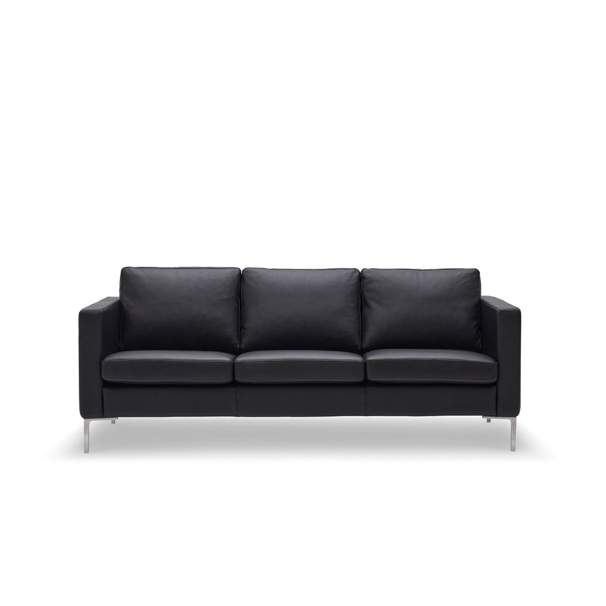 Epoka - lädersoffa med tre dynor, 196cm