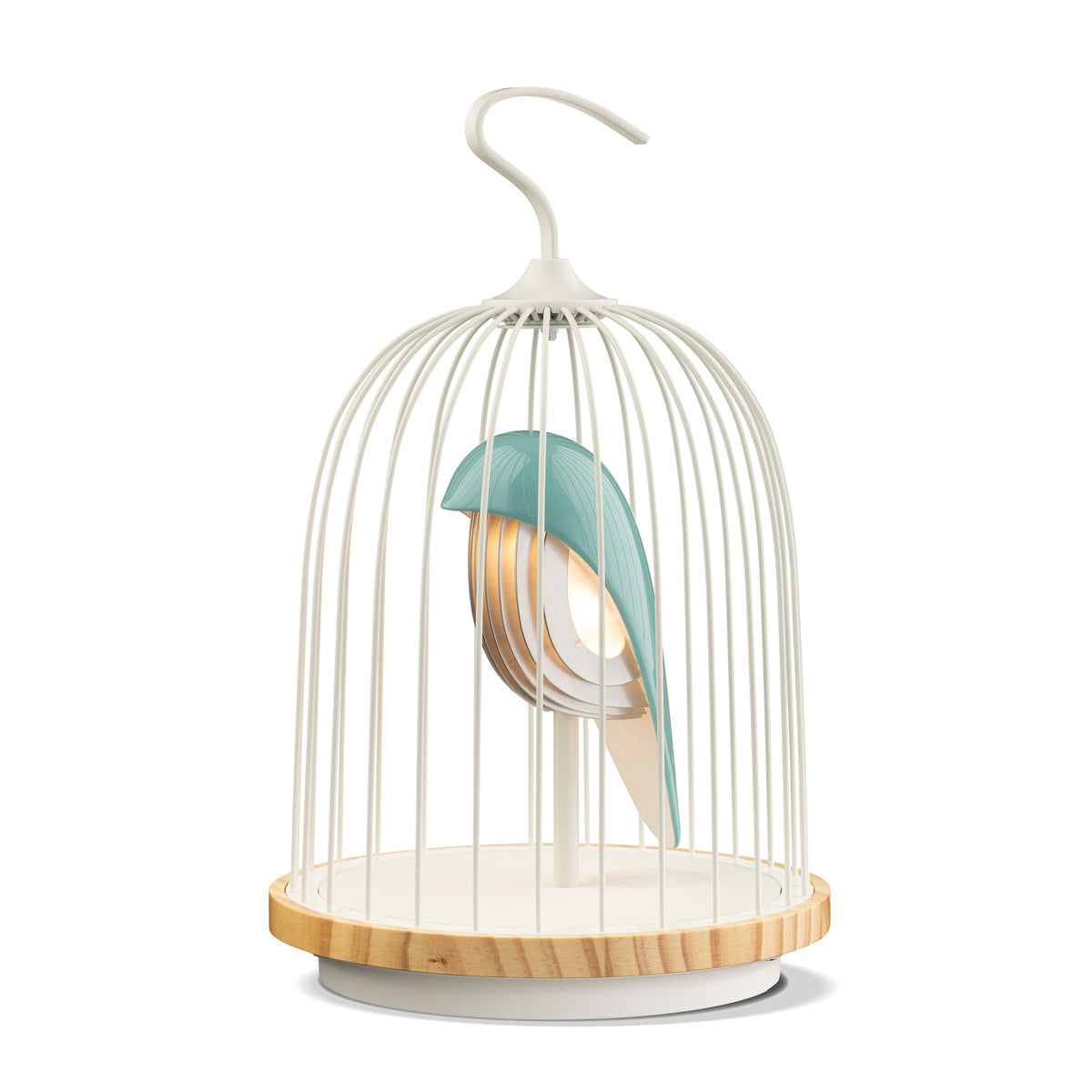 Chirp Blue white fågel lampa med högtalare