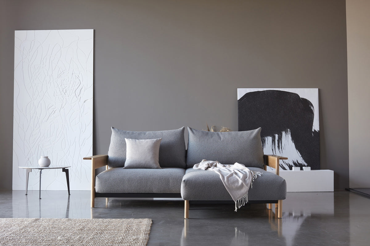 Fotpall och soffa Malloy Wood
