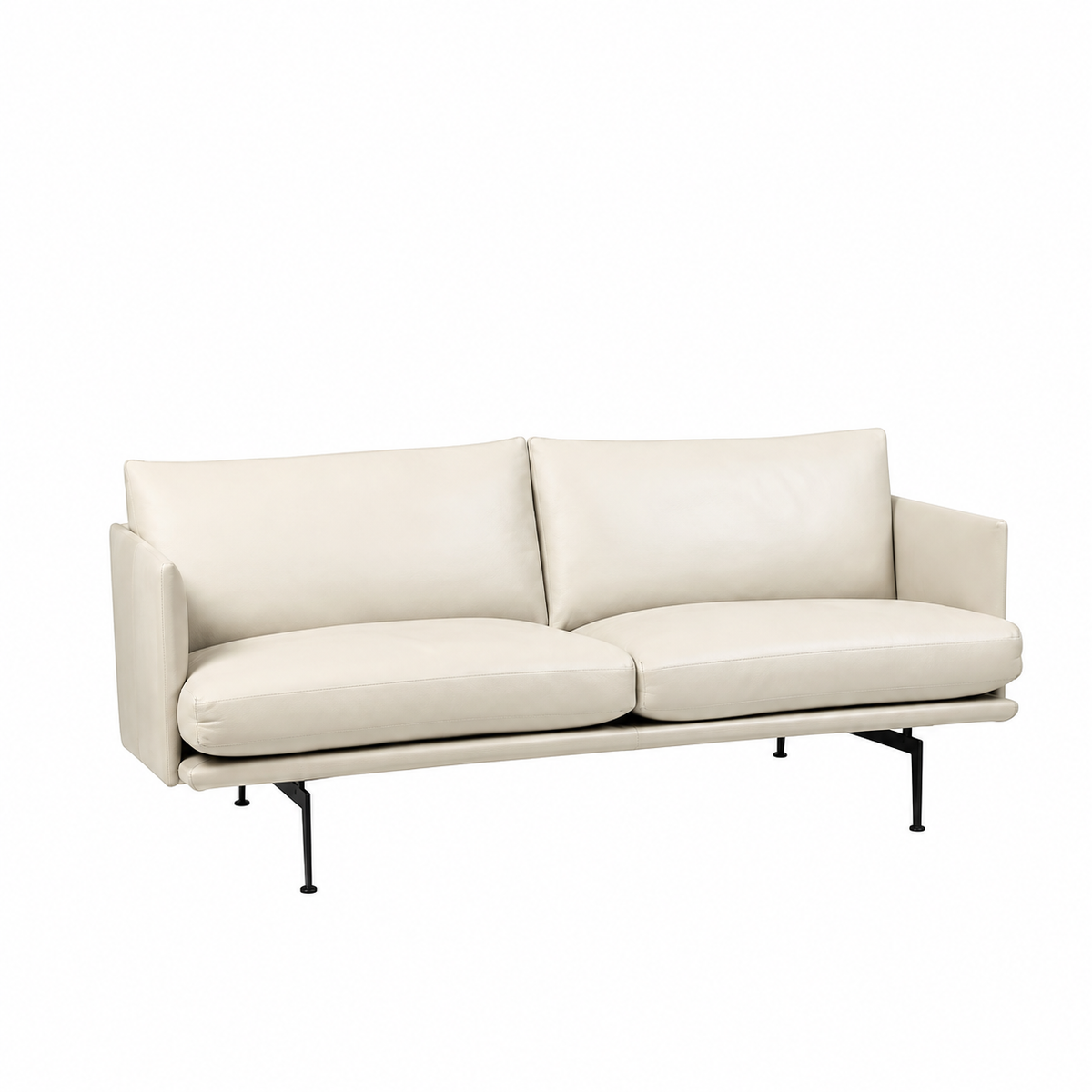 Electra Soffa | 3-sits Läder + Pall - utställningsexemplar