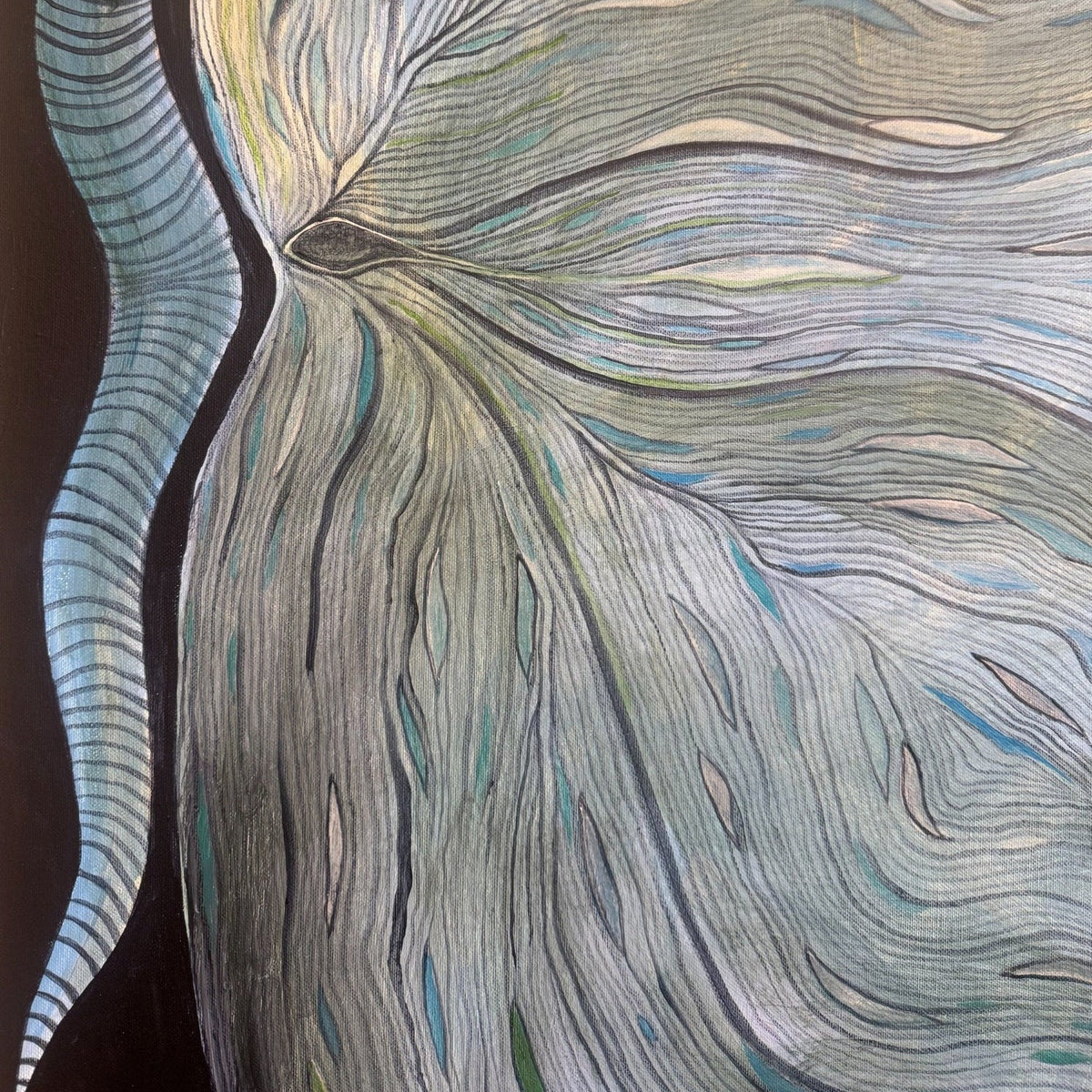 The Encounter 120 x 120 cm - Diptyk - 2 Originalmålningar