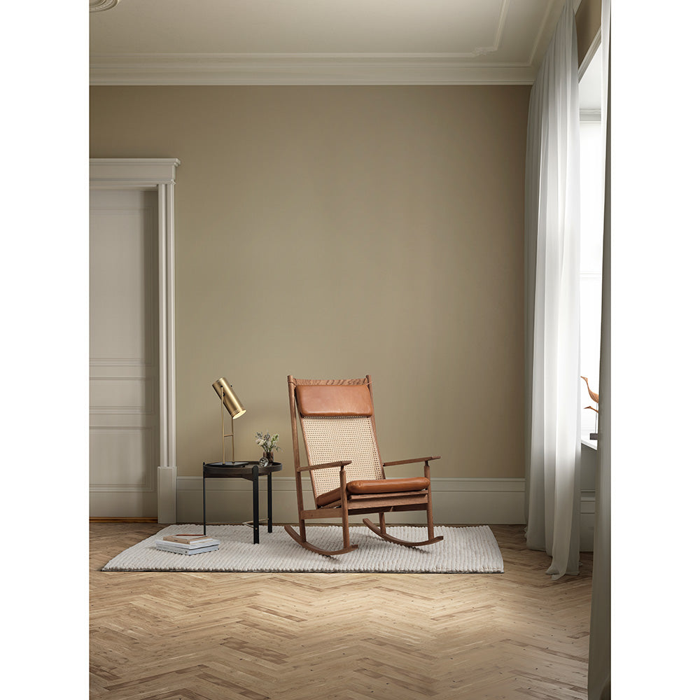 Swing gungstol, teak - fårskinn