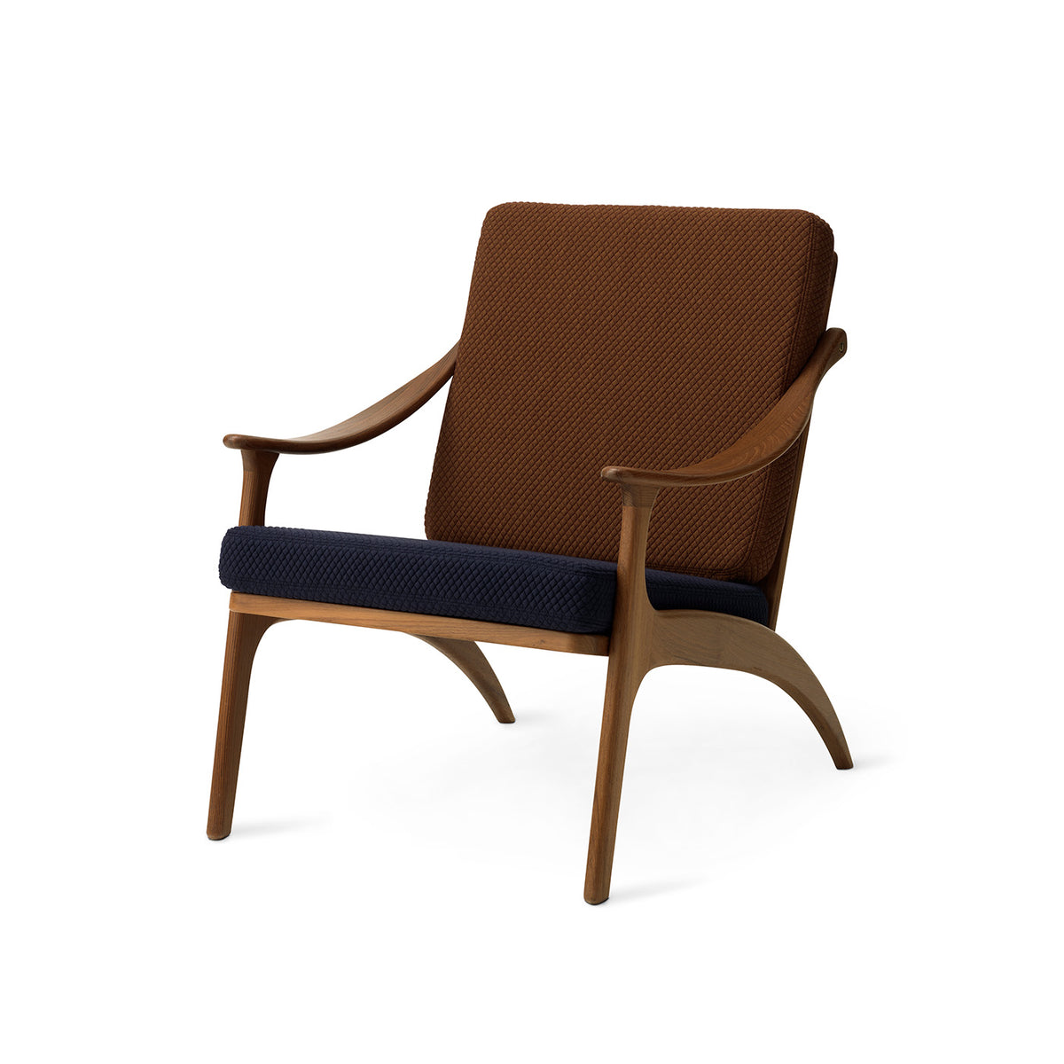 Warm Nordic Lean Back fåtölj teak Royal blue och spicy brown