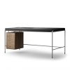 AJ52 Society table valnöt och svart läder carl hansen